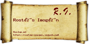 Rostás Imogén névjegykártya